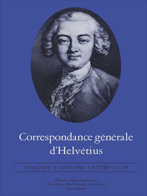 cover image of Correspondance générale d'Helvétius, Volume I